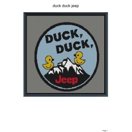Unbranded Duck, duck jeep blanket pattern, 50x50", written and graph included