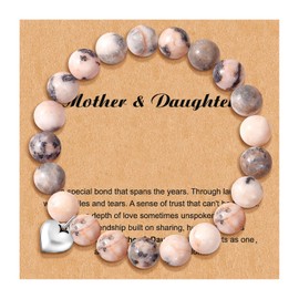 Christmas Gifts Sister Gifts from Sister To My Sister/Daughter/Best Friends Bracelet Natural Stone Bracelets for Women Meaningful Gifts Stocking Stuffers for Women Teen