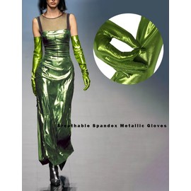 Long Metallic Gloves Shiny Opera Party Cosplay Gloves Rave Role Play Costume Glove for Adult Fuschia