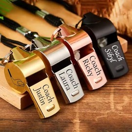 Silbato Metálico Personalizado, Silbato Grabado Con Texto O Nombre, Regalo For Entrenadores, Árbitros, Detalle For Eventos Deportivos O Regalo For Equ