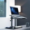 VIVO Free Standing Single Laptop Desk Stand with Sleek Glass