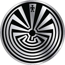 Signs 4 Fun Round Sign | Man in Maze Grey Sign | 12” Diameter | Embossed Aluminum Sign | Made in the USA