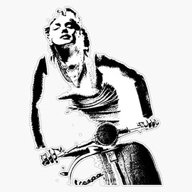 Marilyn On A Vespa Bumper Sticker Window Vinyl Decal 5"