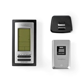 Nedis - Weather Station - Alarm - Hygrometer - Outdoor Sensor - Black/Silver