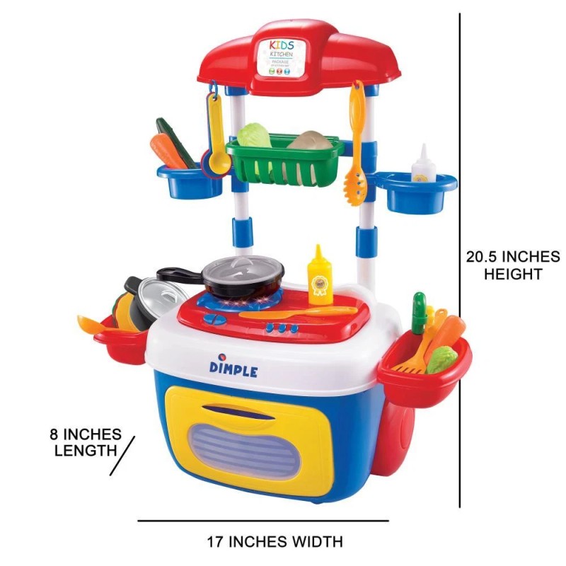 Dimple (30-Piece) On The Go Toy Kitchen Set w/ Lights