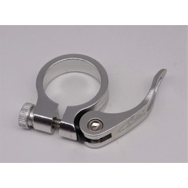 Aluminium bicycle seat clamp complete with quick release saddle clamp 34.9 mm CarbonEnmy, Silber