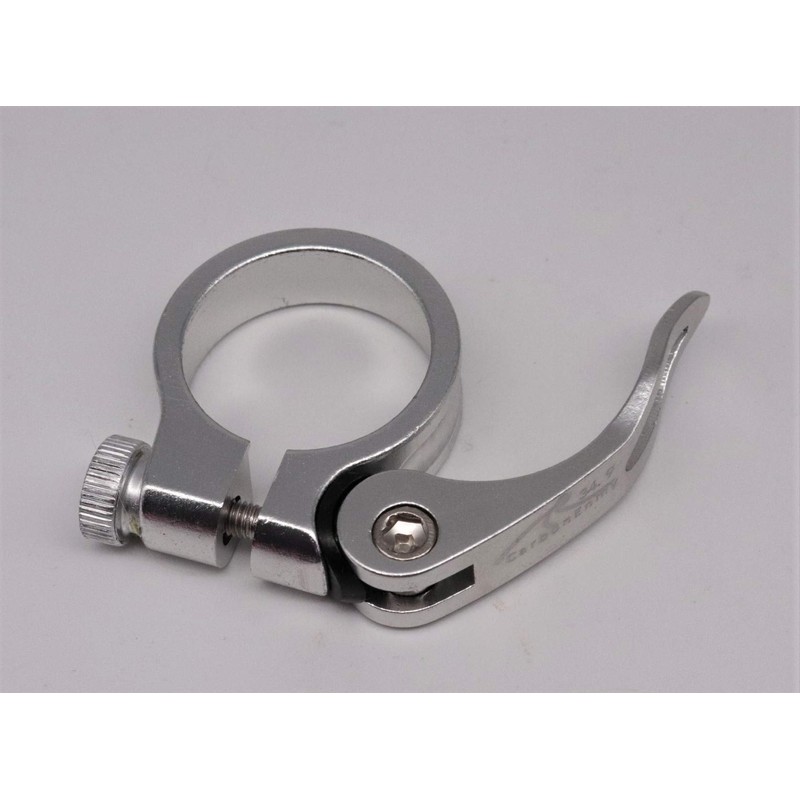 Aluminium bicycle seat clamp complete with quick release saddle clamp
