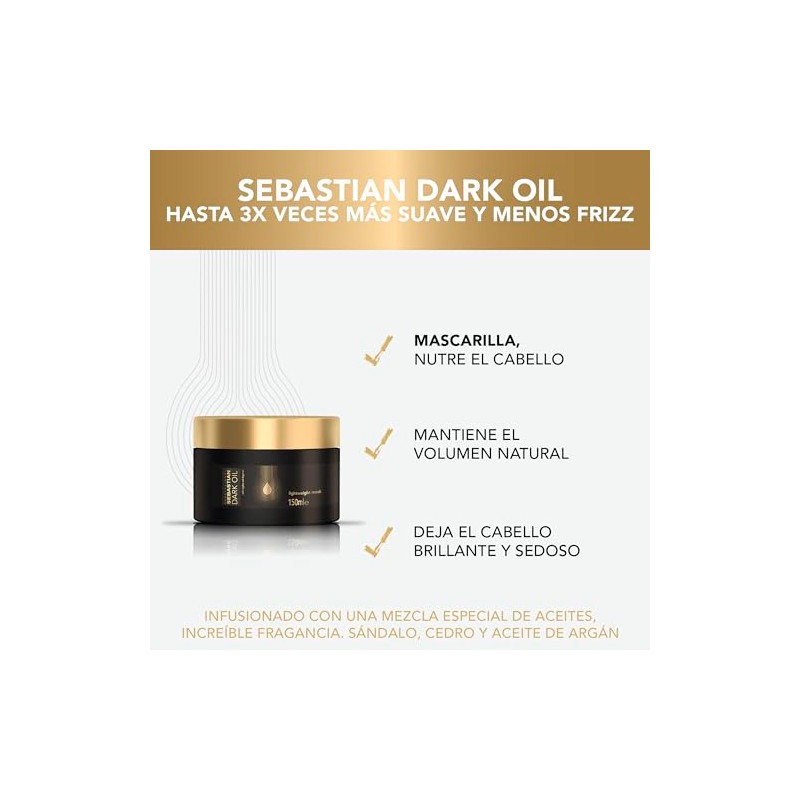 Sebastian Professional Dark Oil Mascarilla Brillo y Suavidad 150ml