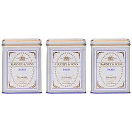 Harney & Sons Paris Black Tea Sachet Collection, All Natural - Classic Tin of 20 Sachets, 1.4 Ounce 20 Count (Pack of 3)
