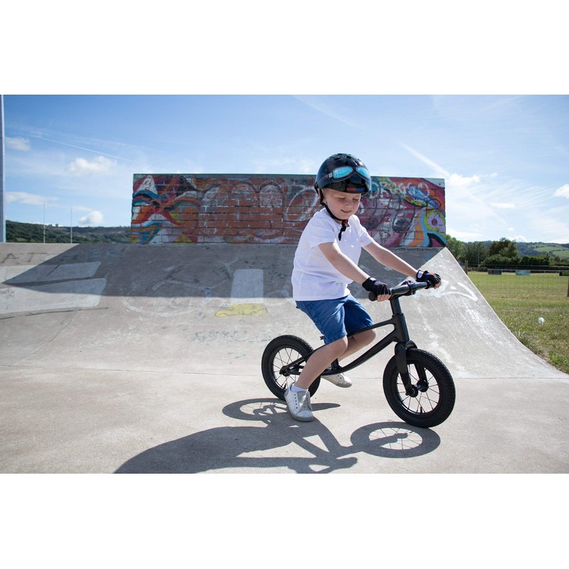Kiddimoto KMH044M - Fahrrad Skater Helm für Kinder Black Goggle,