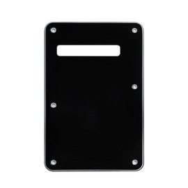 Phrilam 6 Holes Guitar Back Plate Cavity Cover Pickguard for Fender Standard Stratocaster Strat ST Modern Style Electric Guitar,Black 3Ply