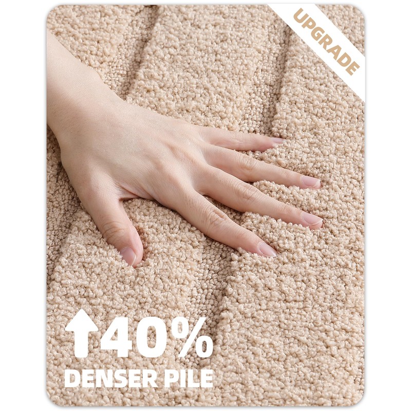 COLOR&GEOMETRY Bath Mat Non Slip Washable, 44 x 76 cm
