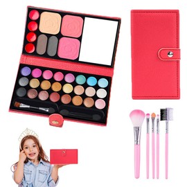 V-TiNG Kids Makeup Kit for Girls with Makeup Brush Set Maquillage Enfant Fille Makeup Palettes for Girl Princess Role Playing Holloween Birthday Gift Girls Toys Age 4 5 6 C
