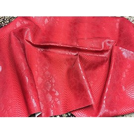 Viper SOPYTHANA Embossed Snake Skin Vinyl Leather Fabric Upholstery RED YRD