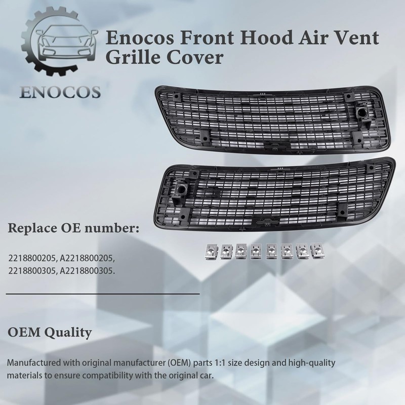 Enocos 2218800305 Front Hood Air Vent Grille Cover Compatible with