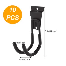 ZOFORTY 10 Pack Slatwall Hooks Heavy Duty Slatwall Accessories Large J Slatwall Hooks Slat Wall Hanging Hooks and Hangers for Garage, Retail Stores Black