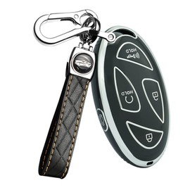 ontto TPU Car key fob cover Fit for Hyundai Grandeur GN7 Grand Prix Kona Ev Ioniq 6 Nuovo 2023 2024 Smart Key Case Shell 5 buttons key Holder keychain keyring Protector Accessories Black B