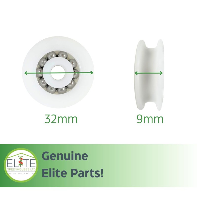 Elite Greenhouse Door Wheels - 32mm Diameter