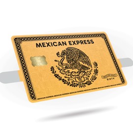 KCD Mexican Express Credit Debit Card Skin - Gold or Silver Eagle Eating Snake Design - Sticker Decal Cover Wrap 3-Pack - CCS030 (Gold)