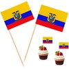 100 Pcs Ecuador Toothpick Flag Ecuadoran Small Mini Cocktail Fruit