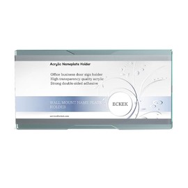 ECKEK Wall Mount Name Plate Holder Acrylic Nameplate Holder Office Business Door Sign Holder with Adhesive Tape (7.87×1.97inches/20×5cm)