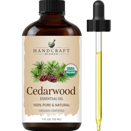 Handcraft Blends Organic Cedarwood Essential Oil – 1 Fl Oz – 100% Pure and Natural – Premium Grade Essential Oil for Diffuser and Aromatherapy