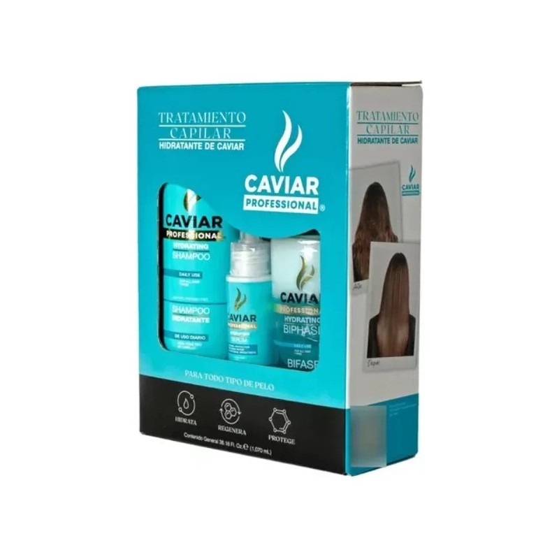 Pack 3 Caviar Professional Shampoo Acondicionador Y Serum