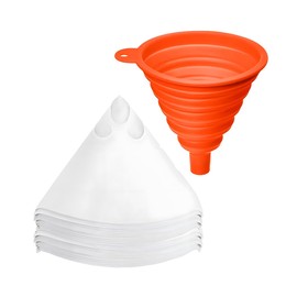 Zpana 100PCS Car Paint Strainers Paper Cone with 1PC Silicone Funnel Filter, Disposable Paper Mixing Cup Strainer for Auto Paint Spray Guns, Vehicle Body Repair Painting Tool, Universal Fit