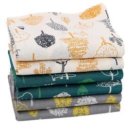 DoreenBeads Handkerchiefs for Women, 6/12Pcs Soft Cotton Printed Women's Handkerchiefs Ladies' Floral Printing Hankies 13.4”