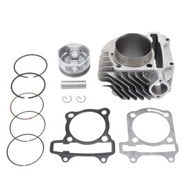 WOOSTAR 62.5mm Big Bore Complete Cylinder Head with Piston Kit Replacement for 4 Stroke GY6 170cc 180cc 200cc 1P63QML Engine Chinese ATV Quad 4 Wheeler Go Kart Scooter