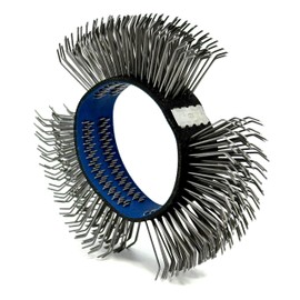 Abrasive Wire Wheel Belt/ Replacement Coarse Brush for Grinder/Corrosion and Rust Removal/Metal Blaster Clearing Tool（0.7mm Carbon Spring Steel, 4.05inch Outer Wheel’s Diameter, 1 Count）