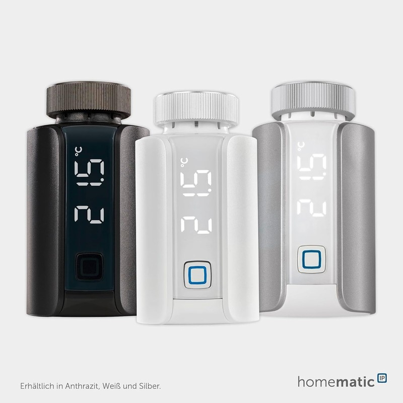 Homematic IP Smart Home Radiator Thermostat – Evo, Anthracite, Digital,