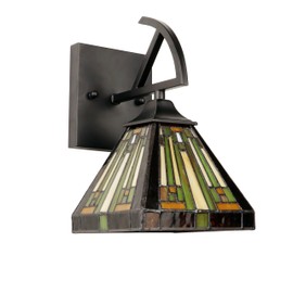 Radiance Goods Mission-Style 1-Light Blackish Bronze Finish Wall Sconce 6" Shade