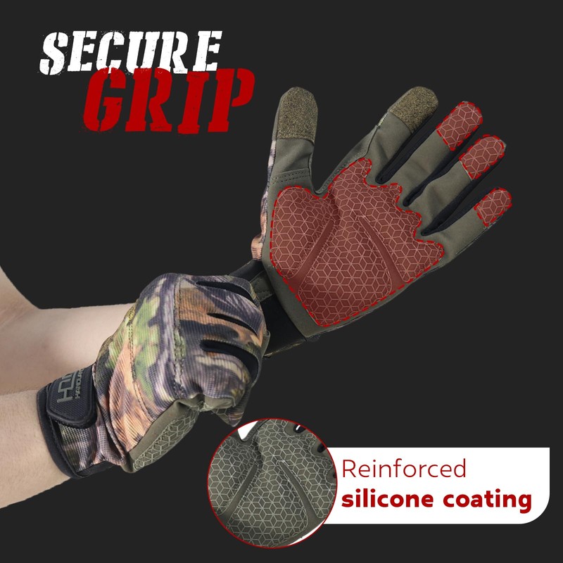 HANDLANDY Work Gloves with Grip, Safety Mechanics Gloves for Men,