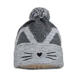 maximo Girls Cat Lined Hat, gray