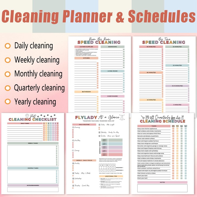 RZCOMP ADHD Cleaning Planner ADHD Daily Organizing Planner,Cleaning Schedule and