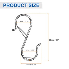 HARFINGTON 50pcs S Hooks 3.5" Metal Hanging S Shaped Hooks Small S Hanger Closet Rod Hooks for Hanging Kitchen Utensils Cups Plants Jewelry Jeans Clothes Towels Tools, Black