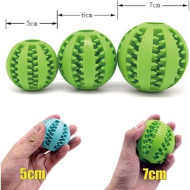 Mumoo Bear 1Pcs 7cm/2.75in Dog Treat Ball Dog Chew Toy Enrichment Toys Dog Stimulation Toys Dog Interactive Toys Dog Puzzle Toy Pet Treat Dispenser Balls for Small Large Dogs Puppy (Random Color)