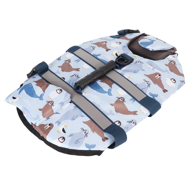 Dog Life Vest Reflective Adjustable Pet Floatation Life Jacket with