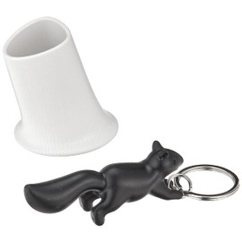 Qualy Squirrel Keyring Keyholder, White/Black