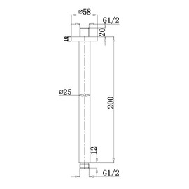 Shower Arm Ceiling Arm R3 for Shower Head Rain Shower Spa Wellness Shower A103