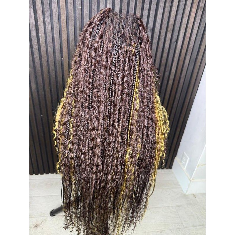 Full Lace Brown and Honey Blonde Two Tone Bobo Knotless