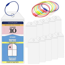 Swpeet 20Pcs Cruise Luggage Tags Clear Tags Cruise Travel Essentials with Steel Loops, Royal Caribbean Luggage Tag Holders Fits for All Royal Caribbean Ships and Celebrity Cruise