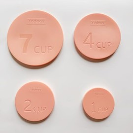 Yodecy Silicone Bowl Replacement Lids fit Pyrex Glass Bowls 1/2/4/7cup(7202/7200/7201/7402),fit Anchor Hocking Glass Bowls1/2/4/7cup(7202/7200/7201/7402),4 Pack Pastel Pink