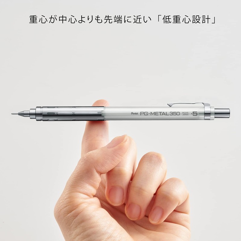 Pentel PG-METAL350 Mechanical Pencil, 0.5mm, Clear White, 10 PG315-TW