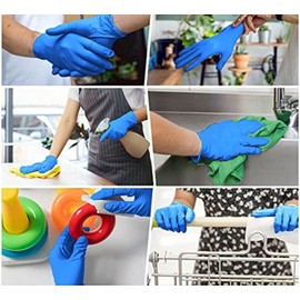 hong sheng (1000) Pcs Nitrile Blue Durable Rubber Cleaning Hand Gloves Powder Free X Large