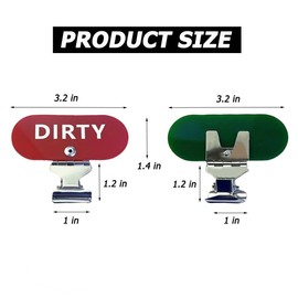 4 PCS Laundry Basket Labels, Hamper Clean & Dirty Labels Red and Green Stainless Steel Clips,Clean Dirty Sign Indicator for Inside The Dishwasher Laundry Basket Tags