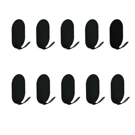 10 Pack Heavy Duty Carbon Steel Adhesive Hooks for Kitchen, Bathroom, Coat, Towel, Key Holder - Strong Command Hooks(Black)