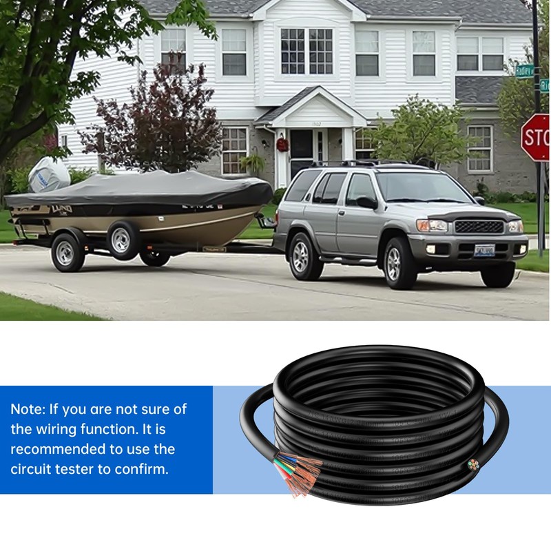 14 Gauge 30 FT 7 Way Trailer Wire Pure Copper