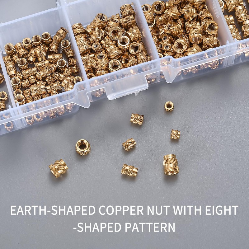 qxayxa 305 Pcs Brass Knurled Threaded Insert, M2 M2.5 M3